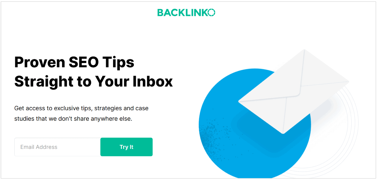 Inscription à la newsletter SEO de Backlinko